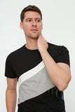 Men's Striped Black Slim Fit T-shirt