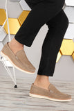 Men's Sand Beige Nubuck Comfort Shoes