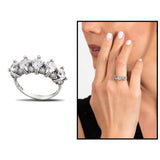 Women's Starlight Diamond Heart Design 925 Carat Silver Ring