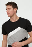 Men's Striped Black Slim Fit T-shirt