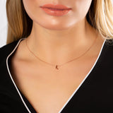 Women's 3D Letter L Pendant Rose Plated 925 Carat Silver Necklace