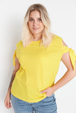 Women's Sleeve Detail Yellow T-shirt