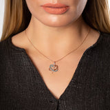 Women's Blue White Zircon Gemmed 925 Carat Silver Necklace