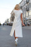 The Still CONTRAST LENGTH DRESS - White