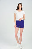 Women's Faux Pocket Saxe Crepe Shorts
