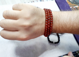 Men's Red Agate Natural Stone 99 Beads Bracelet