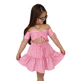 Girl's Pink Blouse & Skirt Set