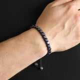 Men's Macrame Knit Hematite Natural Stone Bracelet