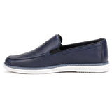 Men's Navy Blue Leather Comfort Shoes