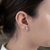 Women's Zircon Gemmed 925 Carat Silver Earrings